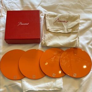 - Baccarat Orange Coasters Set of 4